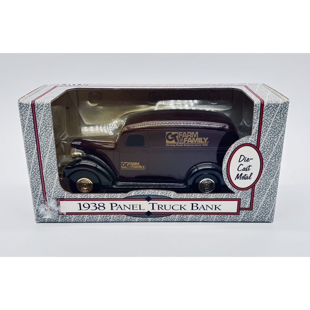Vintage 1938 PANEL TRUCK BANK  ERTL- CT FARM & FAMILY 1/25 Unopened Box